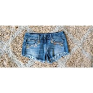 AE American Eagle Jeweled‎ Pocket Frayed